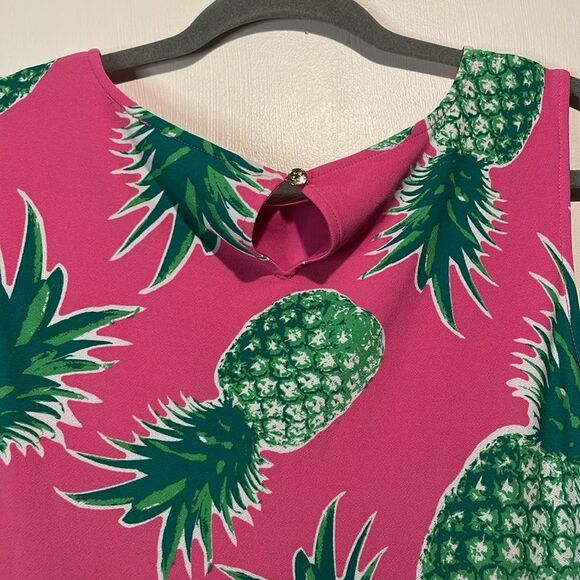 C. Wonder- Pineapple Print All Over Hot Pink & Green Mini Loose Fit Dress Size M - Picture 7 of 10